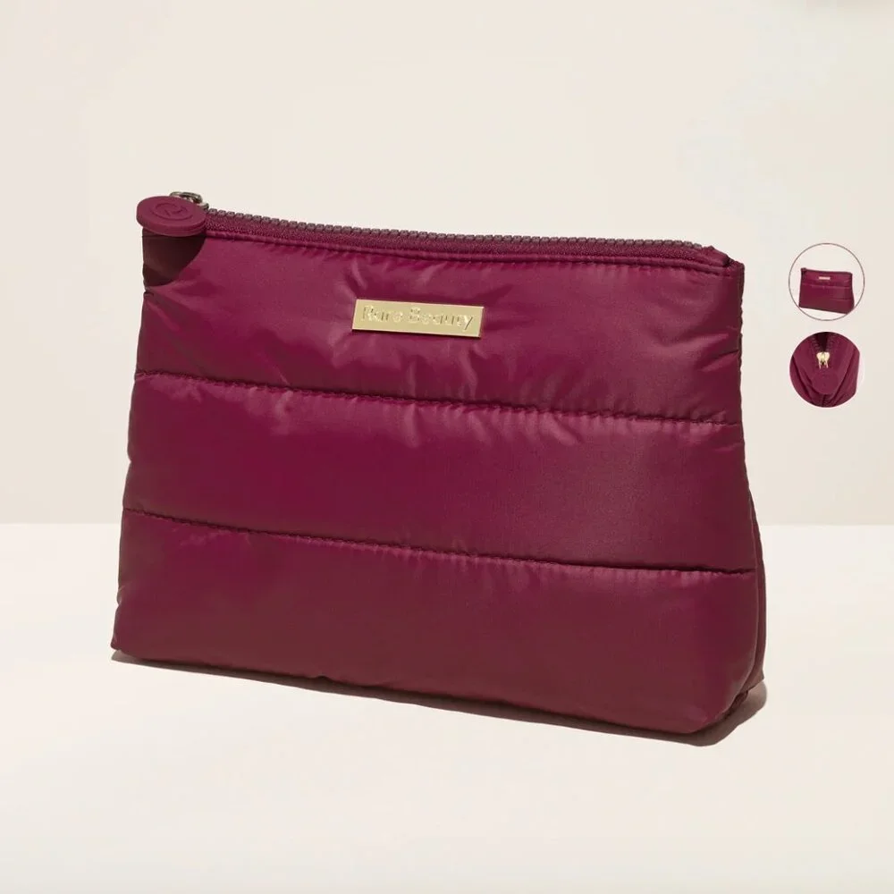 NWT Rare Beauty Puffy Makeup Bag - Sultry Berry x Only Murders in the Building